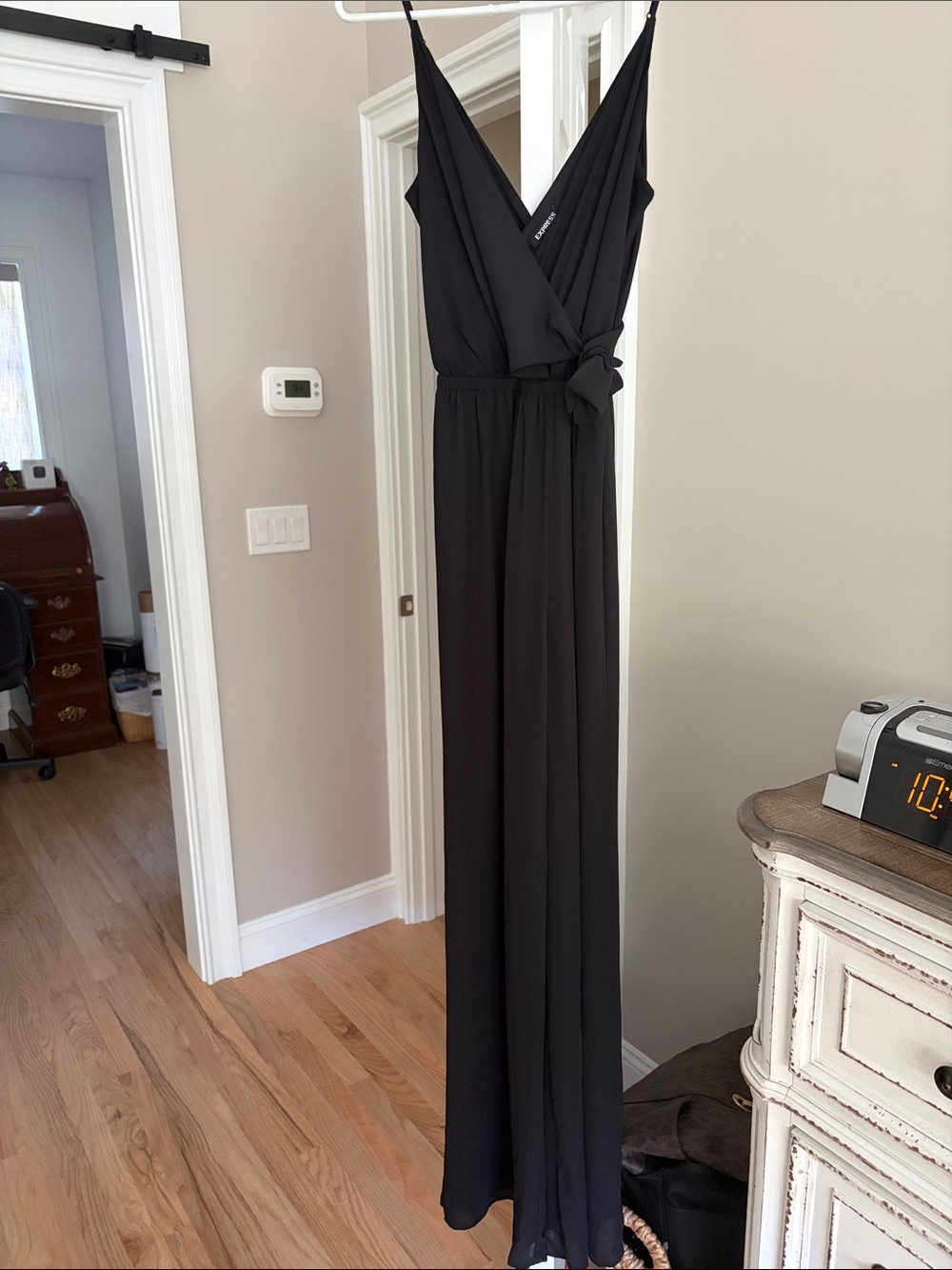 Express Black Wrap-Front Romper with Side Tie